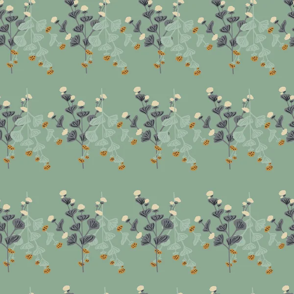 Modèle Sans Couture Vintage Avec Ornement Fleurs Gribouillis Palette Fond — Image vectorielle