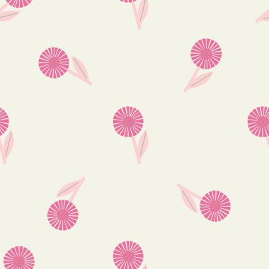 Eometrik soyut papatya çiçekleri şekilli, minimalist, pürüzsüz bir desen. Hafif arkaplan. Kağıt ve kumaş dokuları için grafiksel tasarım. Vektör İllüstrasyonu.