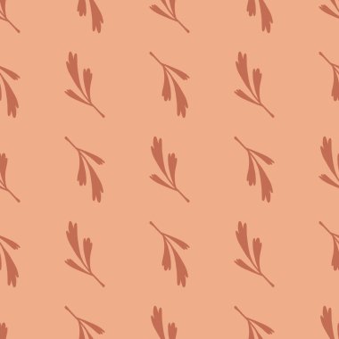 Pembe yapraklı, pürüzsüz karalama desenleri. Basit bir botanik arka planı. Kumaş tasarımı, tekstil baskısı, ambalaj ve kapak için tasarlandı. Vektör illüstrasyonu.