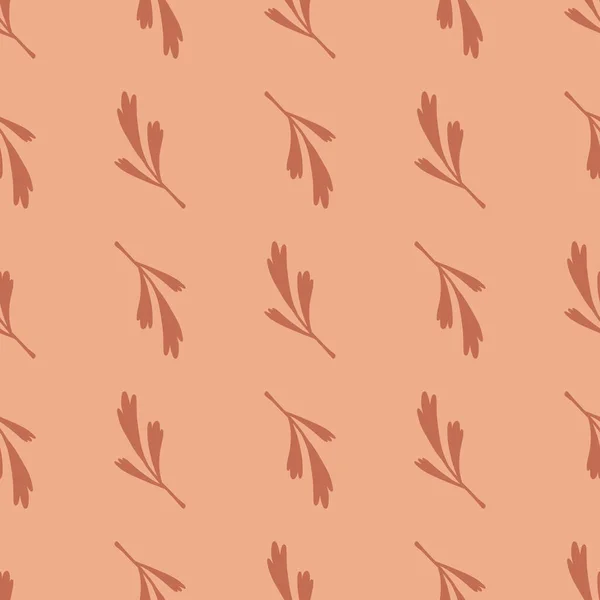 ピンク色の葉のシルエットと森のシームレスなドアパターン シンプルなスタイルの植物学的背景 ファブリックデザイン テキスタイルプリント ラッピング カバー用に設計されています ベクターイラスト — ストックベクタ