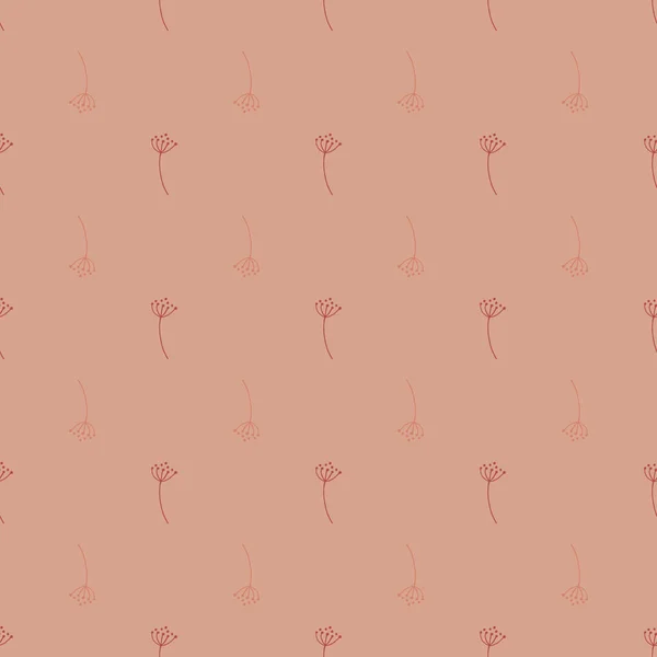 Minimalistischer Stil Nahtloses Muster Mit Wenig Dill Schirmornament Pinkfarbener Hintergrund — Stockvektor