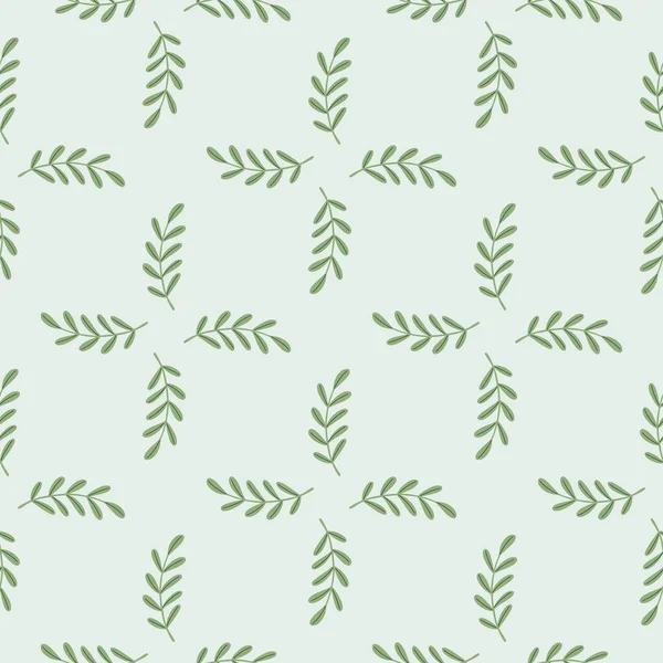 Бесшовный Рисунок Ботаническом Стиле Зелеными Геометрическими Формами Печати Светло Синий — стоковый вектор
