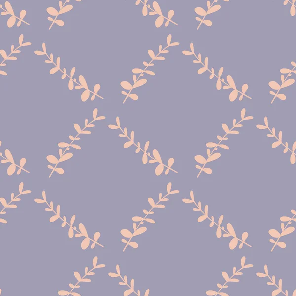 Geometrische Stijl Naadloos Patroon Met Doodle Lichtroze Eucalyptus Print Pastel — Stockvector