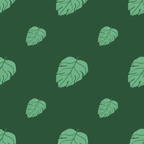 Минималистичный Стиль Листвы Бесшовным Рисунком Пальмовых Листьев Монстров Зеленая Палитра — стоковый вектор