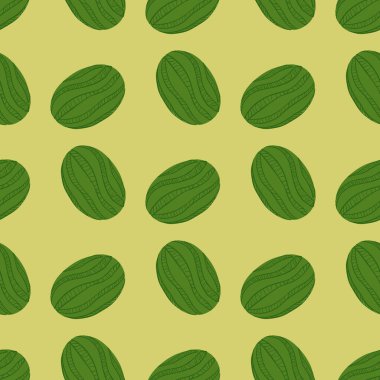 Organik karpuz çizgili böğürtlenler düzgün şekiller alır. Bej arka plan. Organik böğürtlenler. Kağıt ve kumaş dokuları için grafiksel tasarım. Vektör İllüstrasyonu.