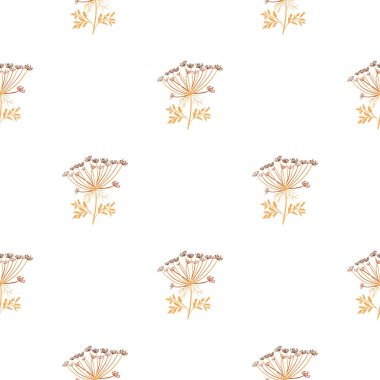 Botanik soyut, dikişsiz desen, kiriş elementleri baskısı. Beyaz arka plan. İzole edilmiş doğa baskısı. Kağıt ve kumaş dokuları için grafiksel tasarım. Vektör İllüstrasyonu.