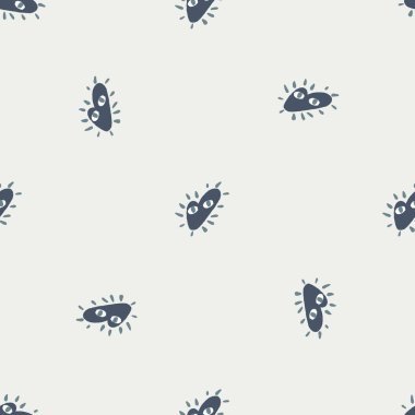 Minimalist mavi aşk kalp izli, kusursuz bir aşk hikayesi. Pastel gri arka plan. Tekstil, kumaş, hediye paketi, duvar kağıtları için düz vektör baskısı. Sonsuz illüstrasyon.