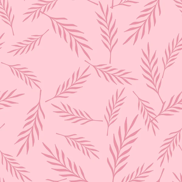 Zufällige Natürliche Nahtlose Muster Mit Zufälligen Abstrakten Zweigformen Rosa Hintergrund — Stockvektor
