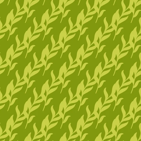 抽象的な海藻装飾が施された水中の海のドアシームレスなパターン 緑の光の背景 テキスタイル ファブリック ギフトラップ 壁紙のためのフラットベクトルプリント エンドレスイラスト — ストックベクタ