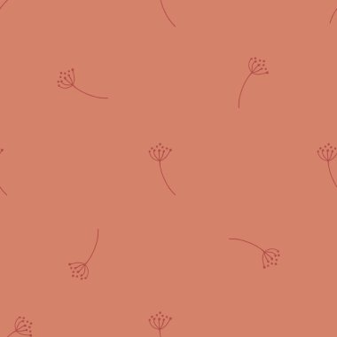 Ana hatları Rowan böğürtlen şekilli klasik dikişsiz karalama deseni. Pembe soluk arkaplan. Mevsimlik tekstil baskıları, kumaş, afişler, arkaplanlar ve duvar kağıtları için vektör illüstrasyonu.