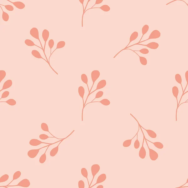 Весенний Стиль Бесшовный Узор Розовыми Листьями Эвкалипта Формы Пастельный Фон — стоковый вектор