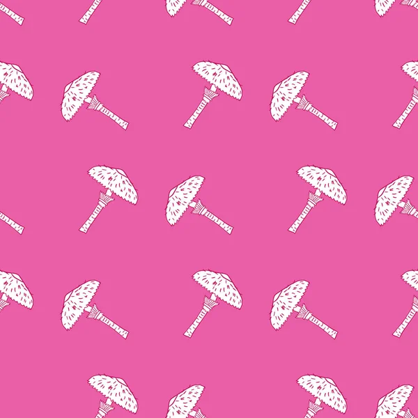 Motif Créatif Abstrait Sans Couture Avec Des Éléments Champignons Blancs — Image vectorielle