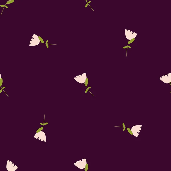 Patrón Sin Costura Oscuro Estilo Primavera Con Estampado Minimalista Flores — Archivo Imágenes Vectoriales