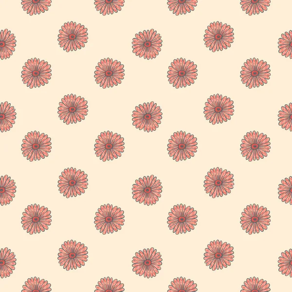 Poco Girasol Formas Rosadas Patrón Sin Costuras Estilo Floración Creativa — Vector de stock