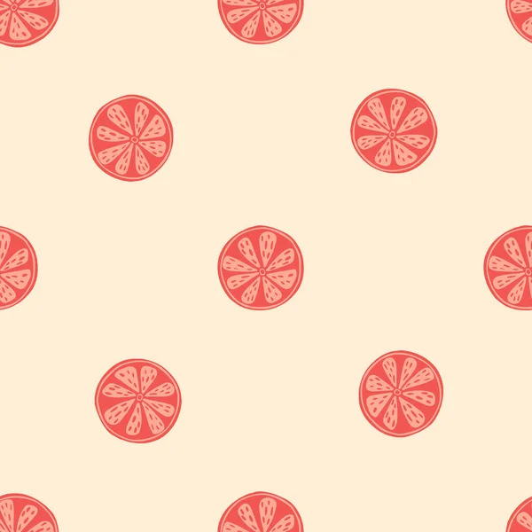 Patrón Sin Costuras Estilo Minimalista Simple Con Estampado Rodajas Naranja — Vector de stock