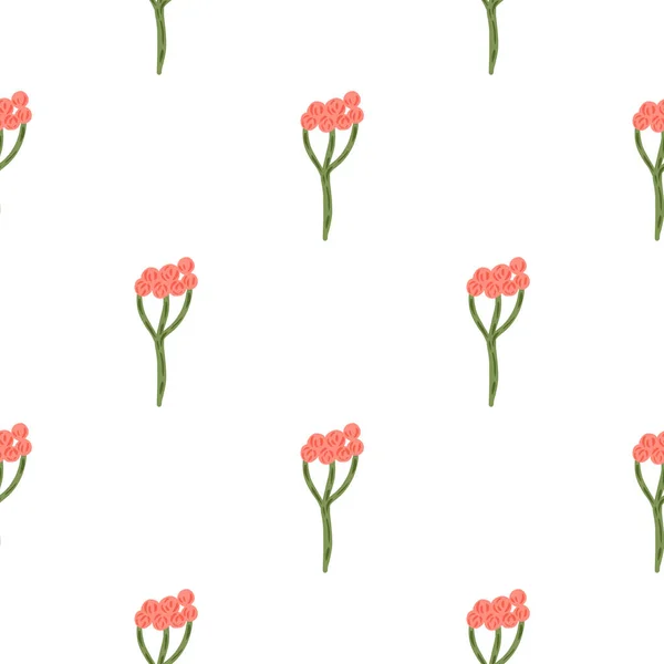 Vereinzelte Nahtlose Muster Mit Rosafarbenem Schafgarbenornament Weißer Hintergrund Floraler Hintergrund — Stockvektor
