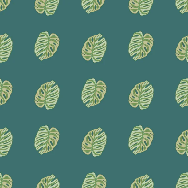 Motif Naturel Sans Couture Avec Des Éléments Monstère Vert Imprimé — Image vectorielle