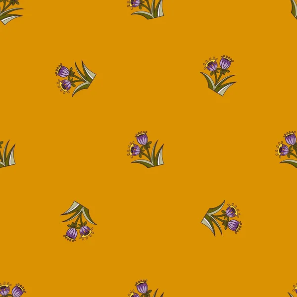 Petites Cloches Violettes Motif Sans Couture Dans Thème Floral Fond — Image vectorielle