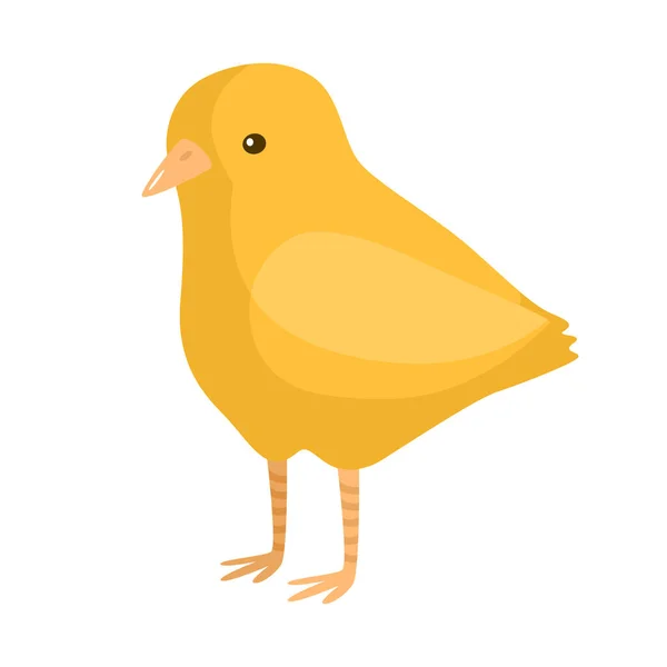 Cute Chick Isolated White Background Funny Cartoon Character Farm Yellow — Image vectorielle