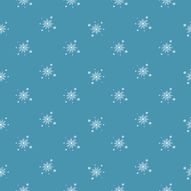 Küçük papatya çiçeği elementleriyle kusursuz bir desen. Mavi arka plan. Yazın doğal sanat eserleri. Kağıt ve kumaş dokuları için grafiksel tasarım. Vektör İllüstrasyonu.