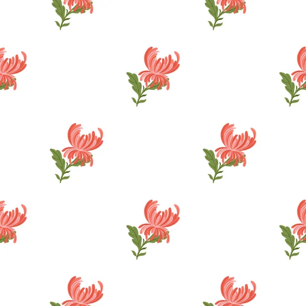 Motif Romantique Décoratif Sans Couture Avec Des Formes Fleurs Chrysanthème — Image vectorielle