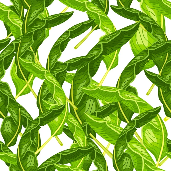 Изолированный Случайный Бесшовный Рисунок Зеленым Тропическим Орнаментом Пальмах Белый Фон — стоковый вектор