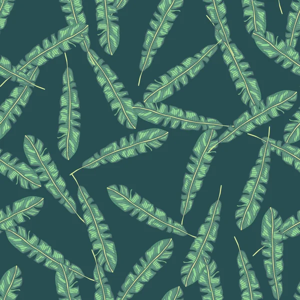 Абстрактний Безшовний Візерунок Випадковими Зеленими Ботанічними Формами Тропічного Листя Блідо — стоковий вектор