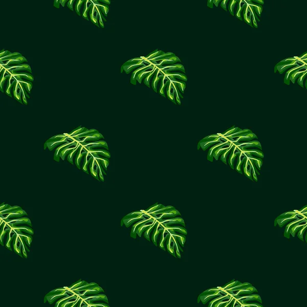 Природа Джунглей Бесшовный Узор Зелеными Листьями Монстры Отпечаток Векторная Иллюстрация — стоковый вектор