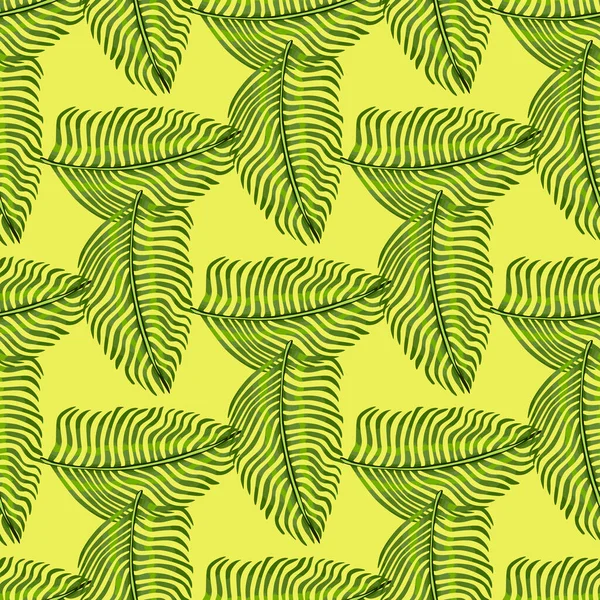 Felce Verde Stile Geometrico Botanica Modello Senza Soluzione Continuità Sfondo — Vettoriale Stock