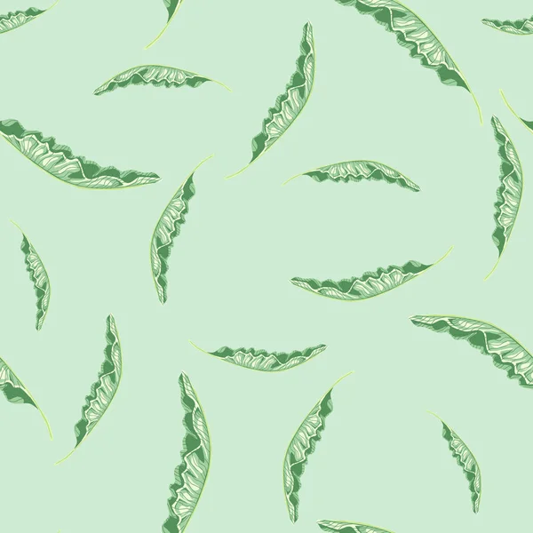 Motif Naturel Sans Couture Jungle Avec Des Feuilles Banane Vert — Image vectorielle