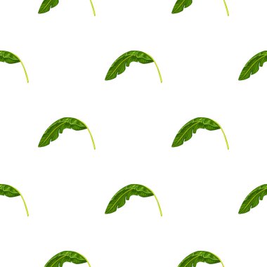 Muz yaprağı dikişsiz desen. Tropikal arka plan. Mevsimlik tekstil baskıları, kumaş, afişler, arkaplanlar ve duvar kağıtları için vektör illüstrasyonu.