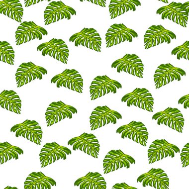 İzole edilmiş, pürüzsüz, küçük yeşil canavarımsı yaprak şekilleri. Beyaz arka plan. Tekstil, kumaş, hediye paketi, duvar kağıtları için düz vektör baskısı. Sonsuz illüstrasyon.