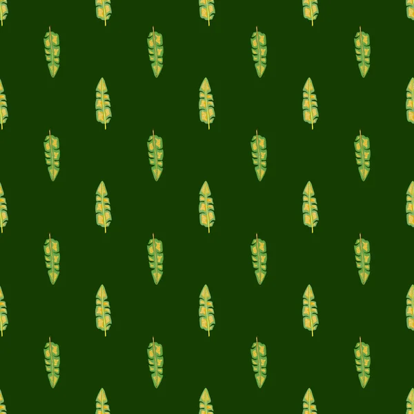 緑の熱帯バナナの葉飾りとシンプルな自然のシームレスなパターン 包装紙や布のテクスチャのためのグラフィックデザイン ベクターイラスト — ストックベクタ