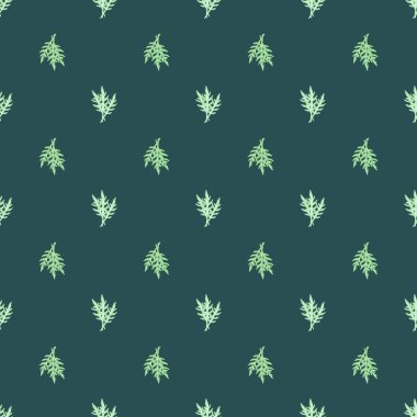 Düz desenli roka salatası. Marullu minimalist bir süs. Kumaş için geometrik bitki şablonu. Tasarım vektörü illüstrasyonu.