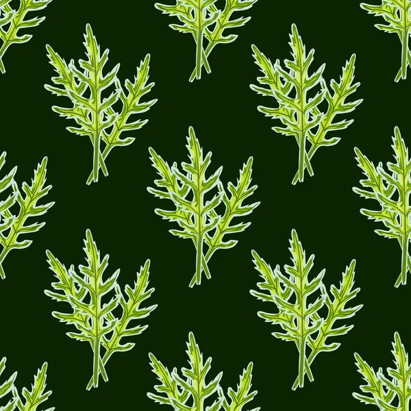 无缝隙花纹的蓝藻沙拉背景呈深色 用莴苣做的现代装饰品 织物几何模版 设计矢量说明 — 图库矢量图片