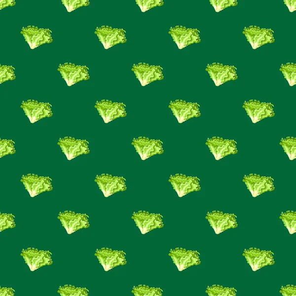 Nahtloses Muster Batavia Salat Auf Krickente Hintergrund Minimalistisches Ornament Mit — Stockvektor