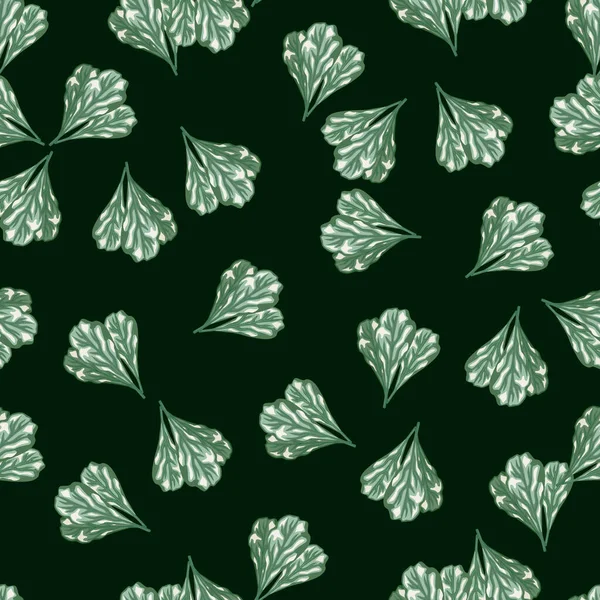 ダークテールの背景にシームレスなパターンバンチマンゴールドサラダ レタスで抽象的な装飾 布のためのランダムな植物テンプレート デザインベクトルイラスト — ストックベクタ