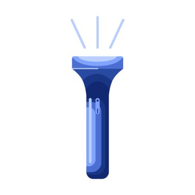 El feneri beyaz arkaplanda izole edildi. Çizgi film tarzında dedektif unsuru. Vektör illüstrasyon tasarımı.