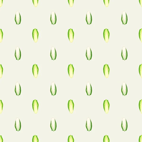 米色背景的无缝隙花纹卷心菜 用生菜装饰的简约主义装饰 织物几何模版 设计矢量说明 — 图库矢量图片