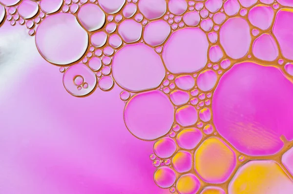 Hermoso Fondo Abstracto Agua Mezclada Aceite Rosa Con Color Amarillo —  Fotos de Stock