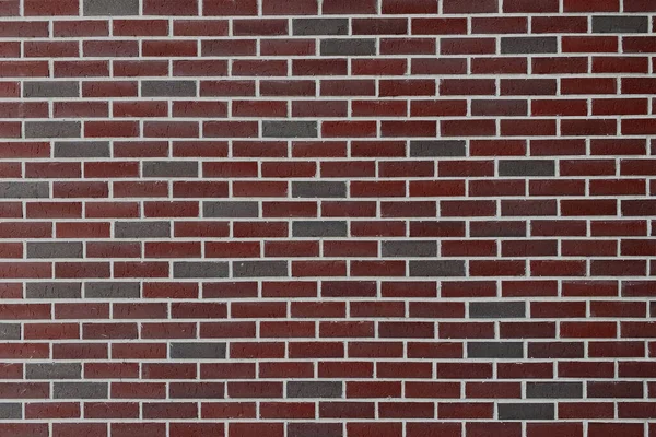 Nowa Ściana Zewnętrzna Lub Wewnętrzna Litego Czerwonego Szarego Bloku Cegły — Zdjęcie stockowe