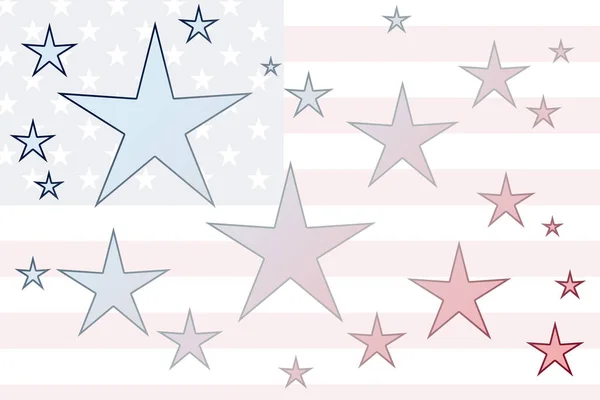 Gradient Red White Blue Star Shapes Overlay American Flag Illustration — Stock Photo, Image