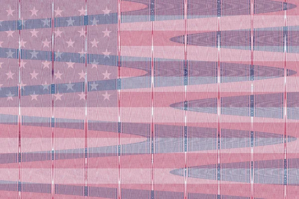 Welle Muster Retro Stil Overlay Amerikanische Flagge Hintergrund Illustration Karte — Stockfoto
