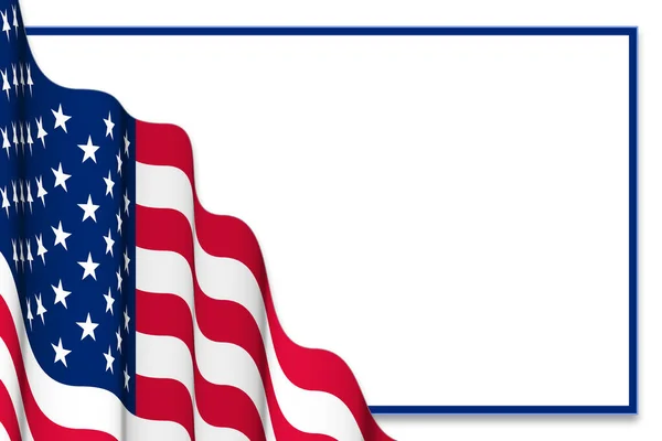 Размахивание Американским Флагом Пограничный Фон Презентации Иллюстрации Графический Слайд — стоковое фото