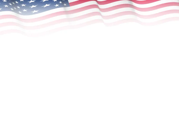 Üst Sınır Amerikan Bayrağı Resimleme Grafiği Solgunluk Etkisi Sunum Kartı - Stok İmaj
