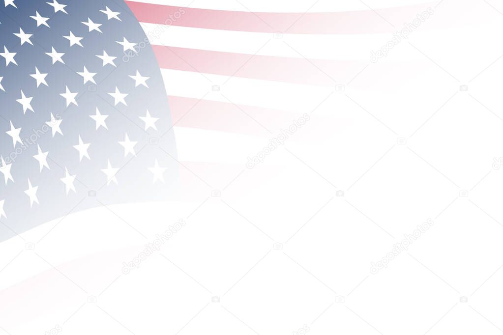 faded white gradient over american usa flag graphic illustration for america holiday celebrations