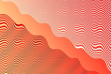 kırmızı ve beyaz dalga desenleri mercan turuncu arkaplan resimlerini örtüyor