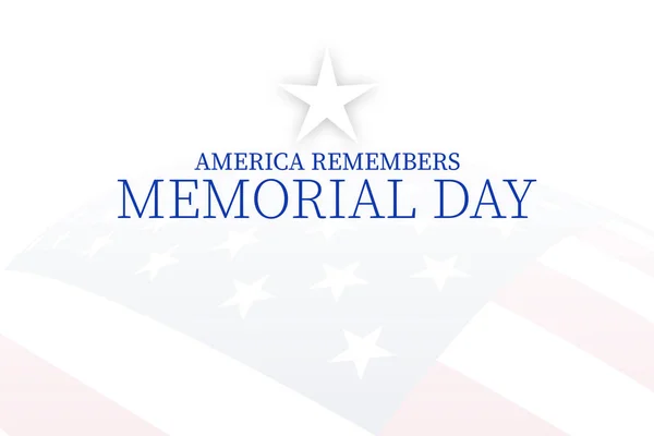 América Lembra Memorial Dia Texto Gráfico Com Gradiente Vermelho Branco — Fotografia de Stock