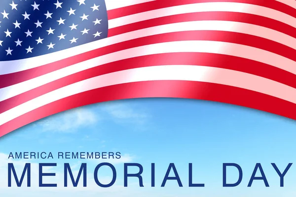 Amerika Herinnert Memorial Rood Wit Blauw Vlag Dag Teken Poster — Stockfoto