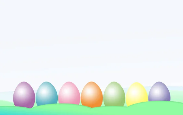 Fila Pastello Colorato Uova Pasqua Verde Astratto Sfondo Illustrazione Vacanza — Foto Stock
